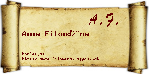 Amma Filoména névjegykártya